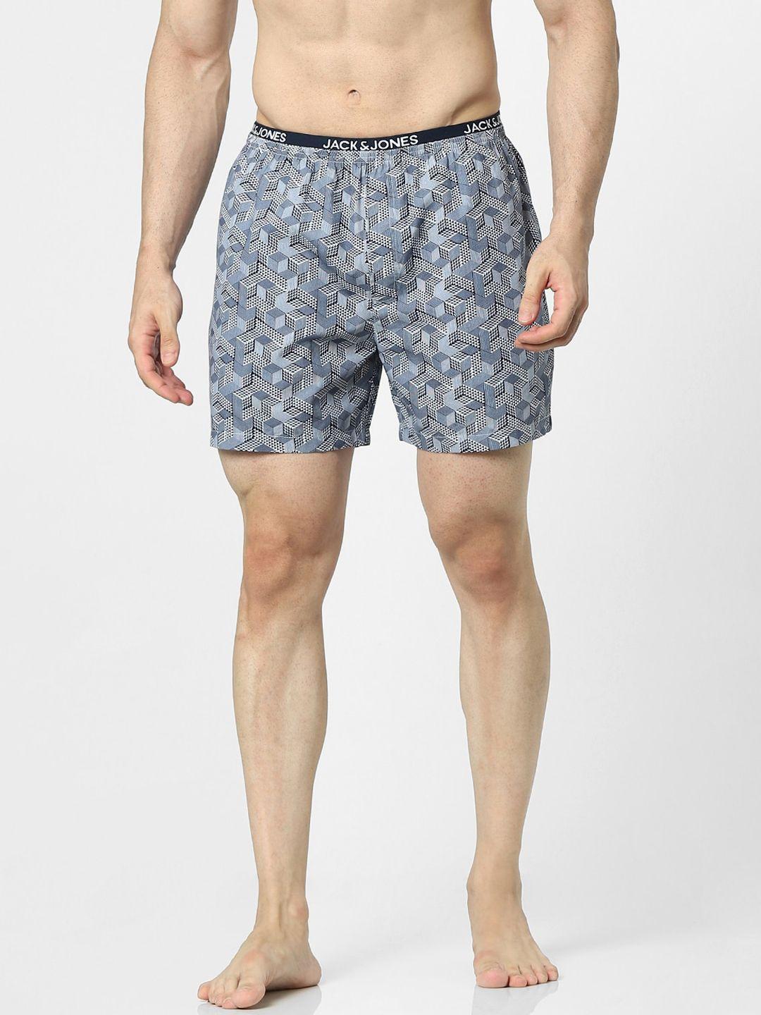 jack & jones men blue printed boxers