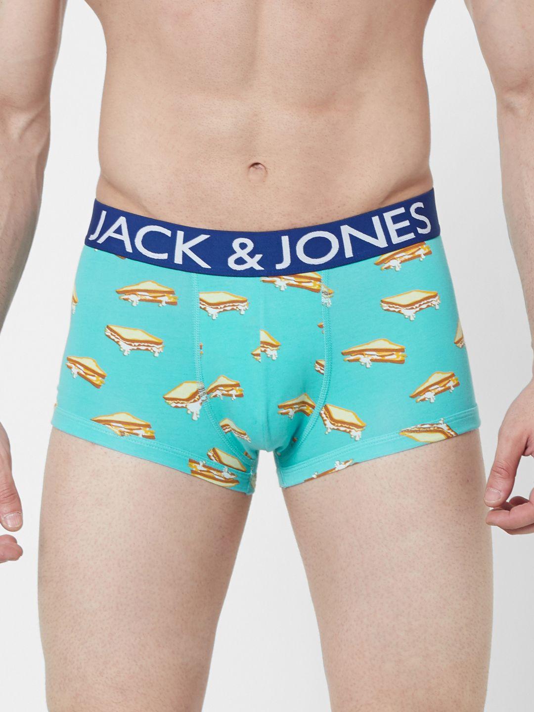 jack & jones men blue printed brazilian trunk 2288202001