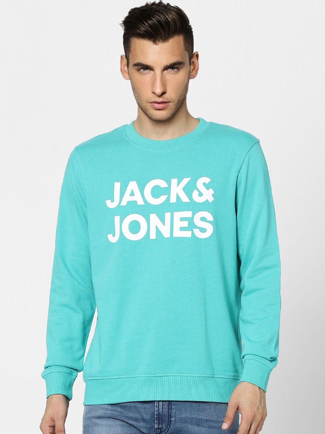 jack & jones men blue printed sweatshirt