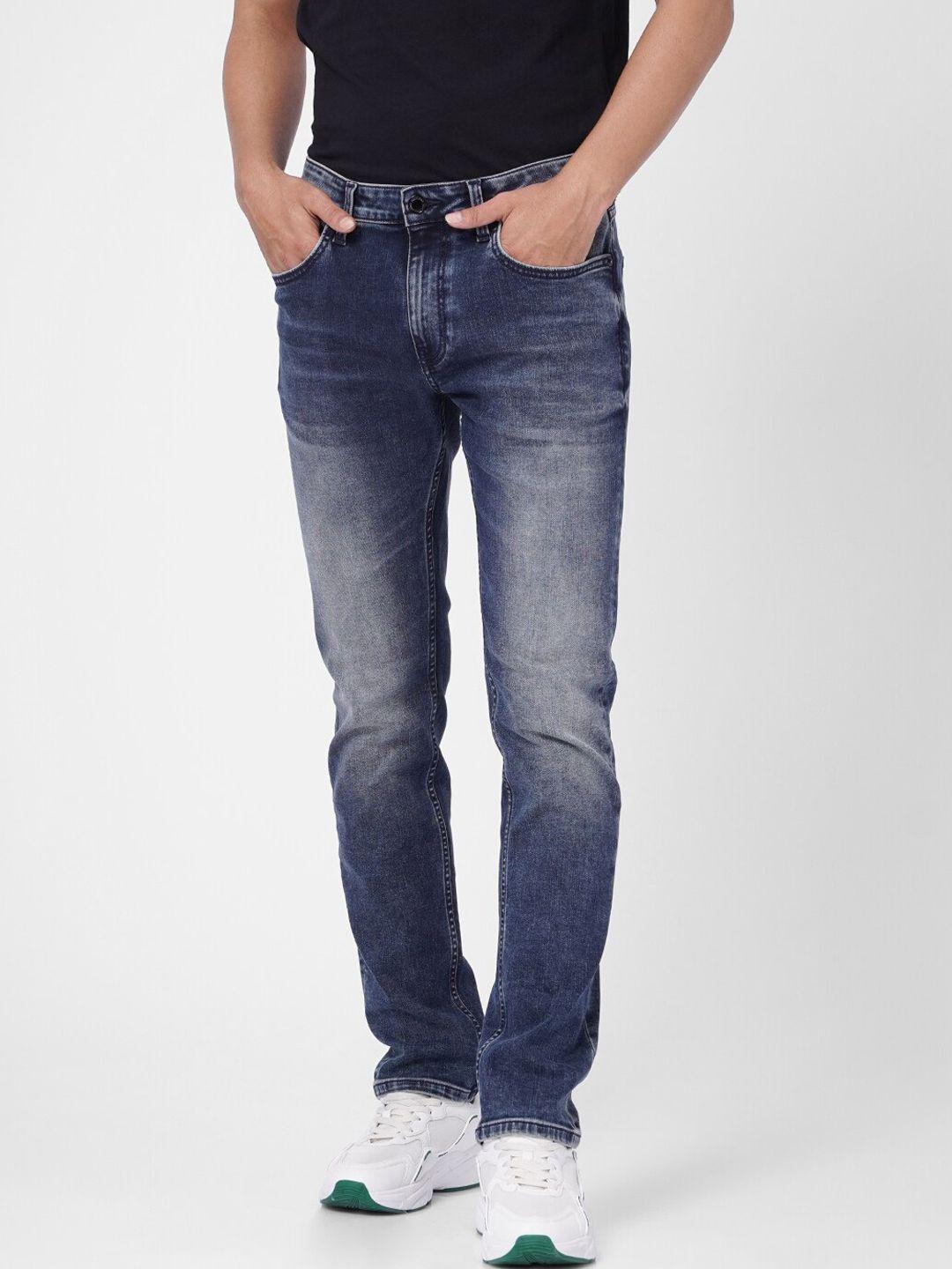 jack & jones men blue skinny fit heavy fade jeans