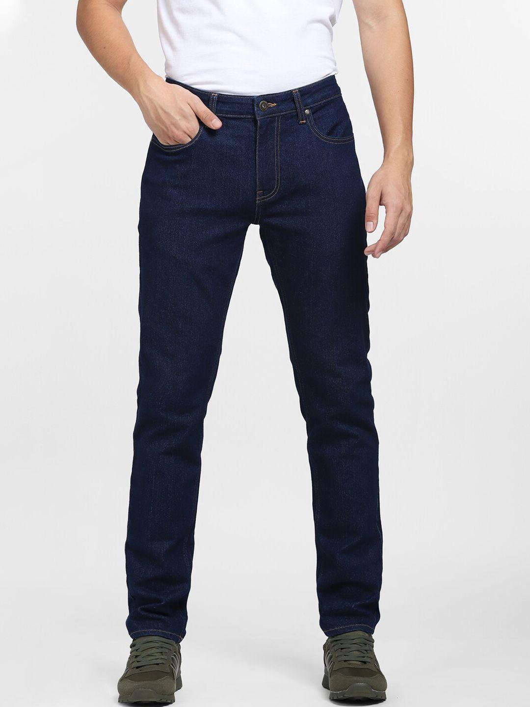 jack & jones men blue skinny fit low-rise cotton jeans