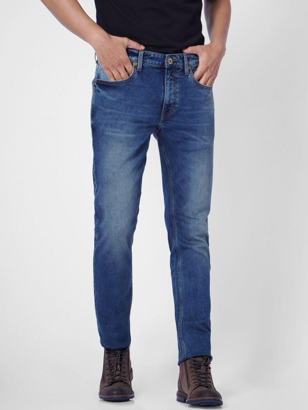 jack & jones men blue slim fit heavy fade jeans