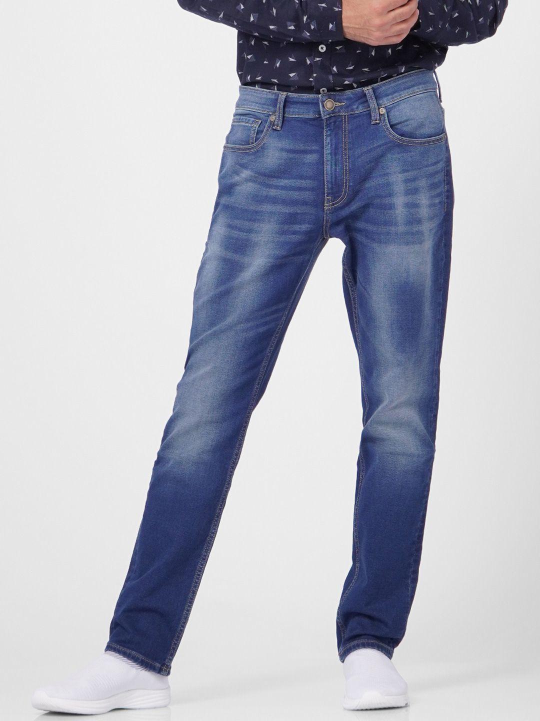 jack & jones men blue slim fit light fade jeans