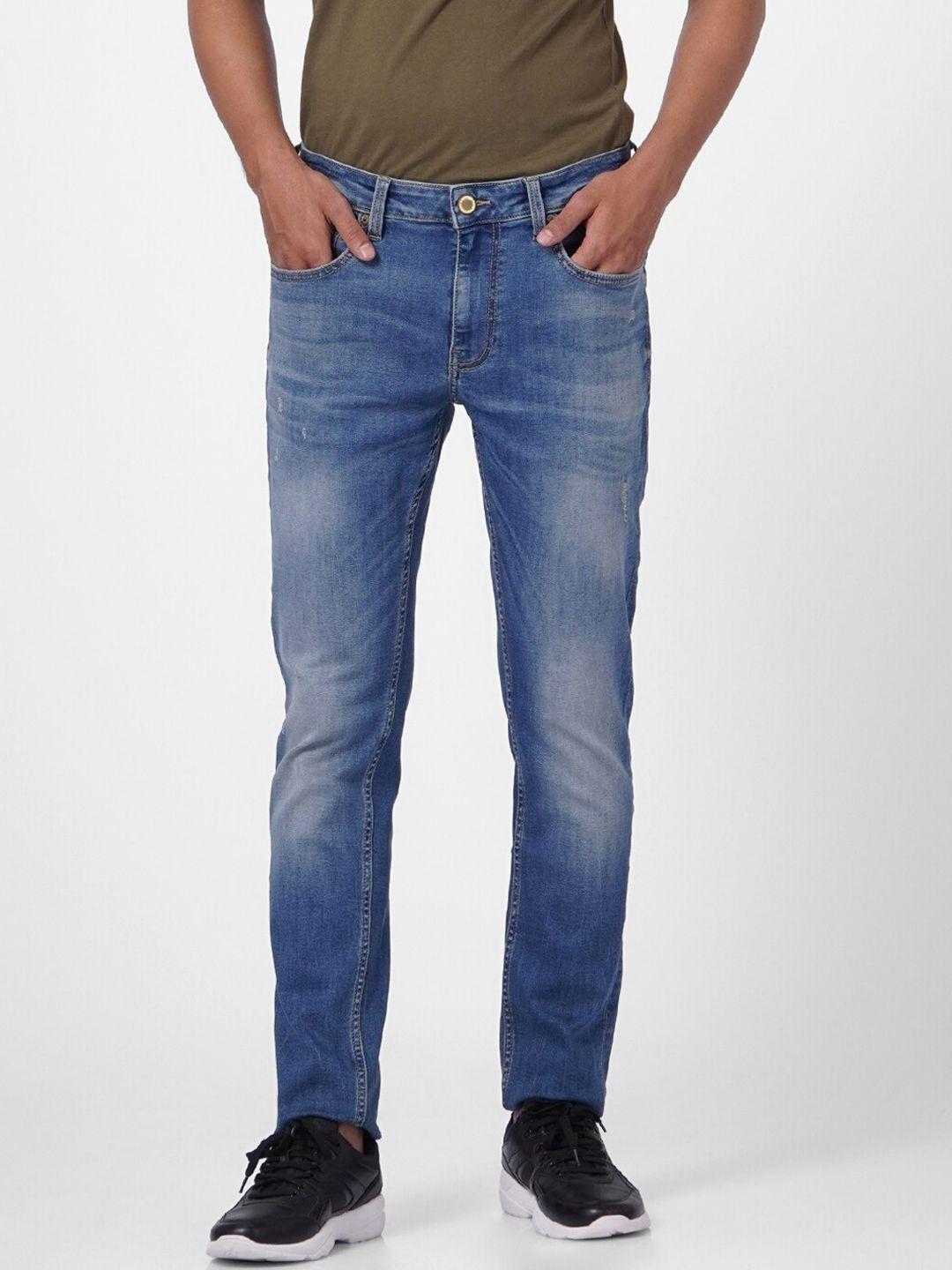 jack & jones men blue slim fit light fade jeans