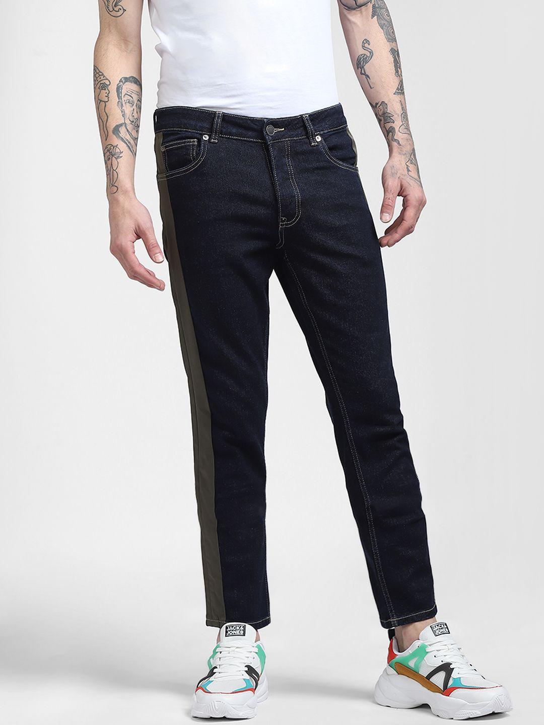 jack & jones men blue straight fit low-rise jeans