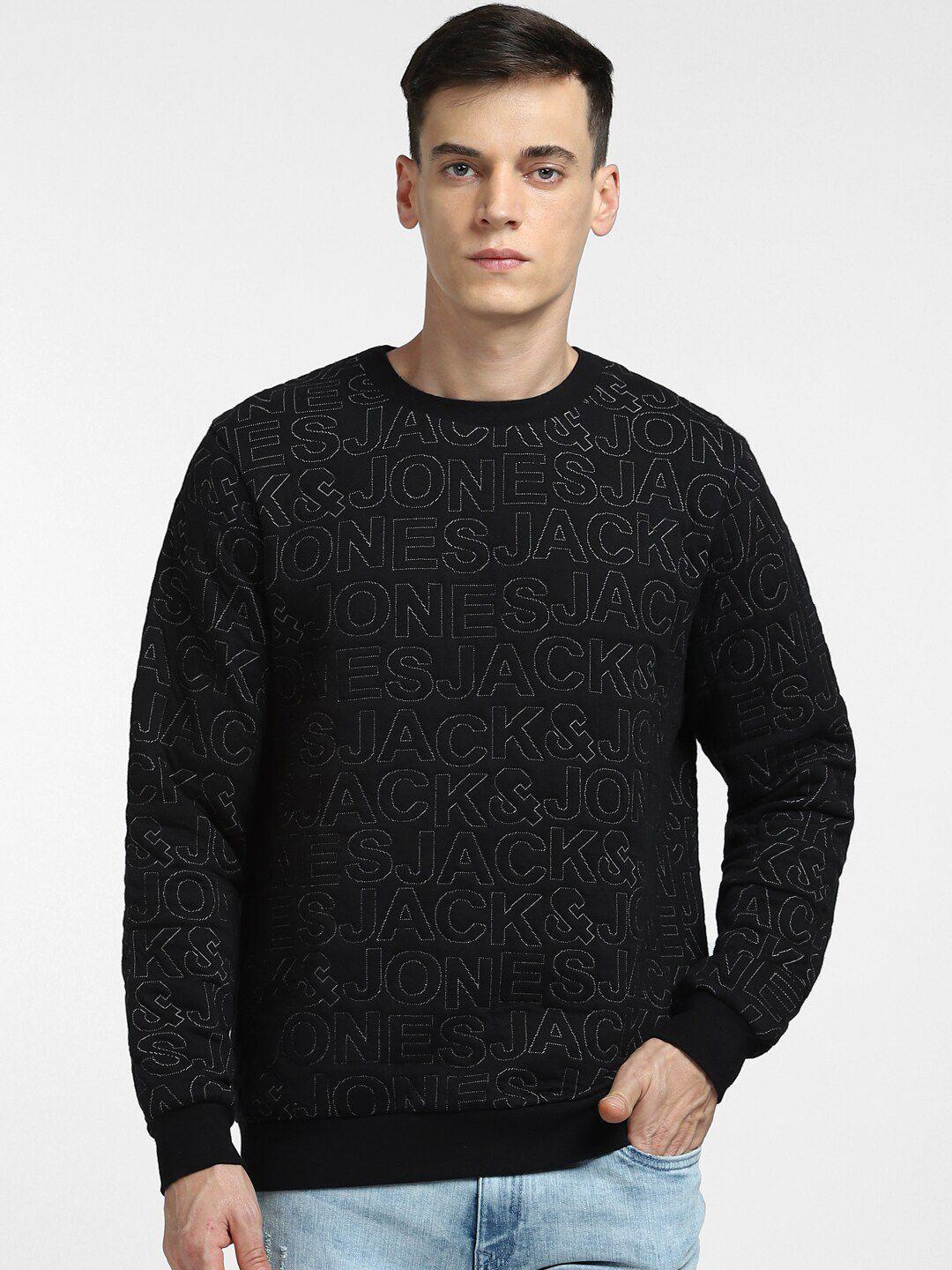 jack & jones men brand logo printed cotton sweatshirt