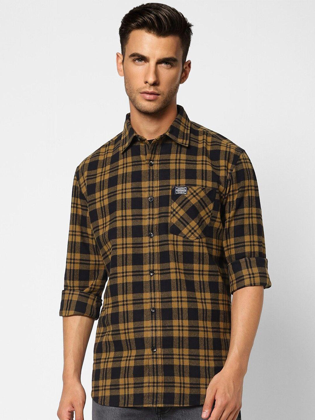 jack & jones men checked casual cotton shirt