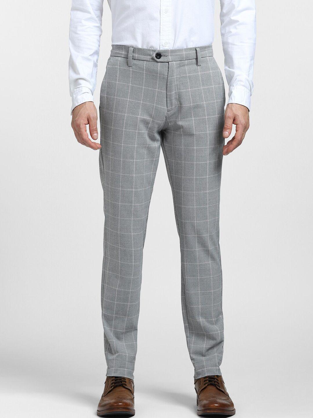 jack & jones men checked formal trouser