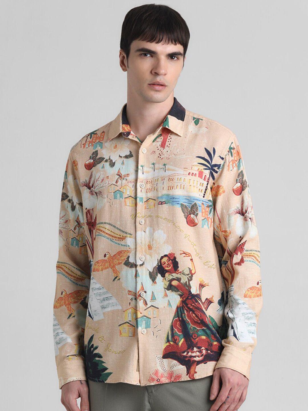 jack & jones men floral opaque printed casual shirt