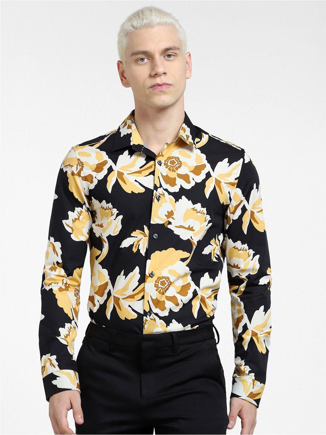 jack & jones men floral printed cotton casual shirt