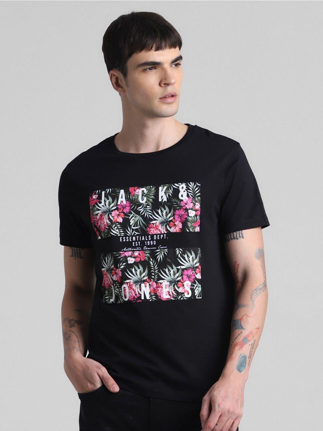 jack & jones men floral printed extended sleeves t-shirt