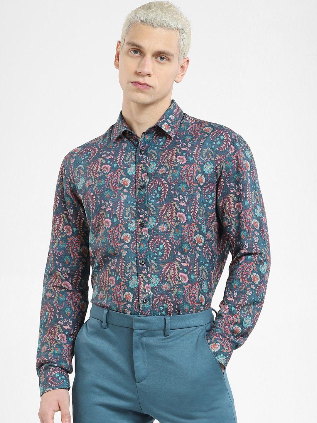 jack & jones men floral printed formal cotton shirt