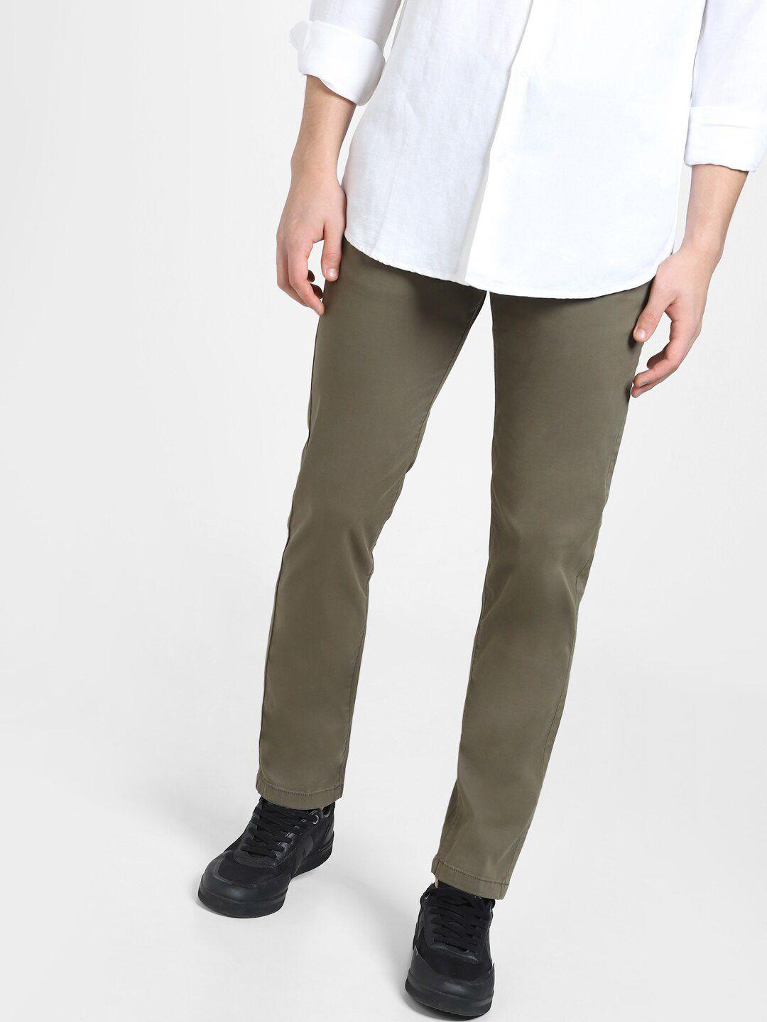 jack & jones men green chinos trousers