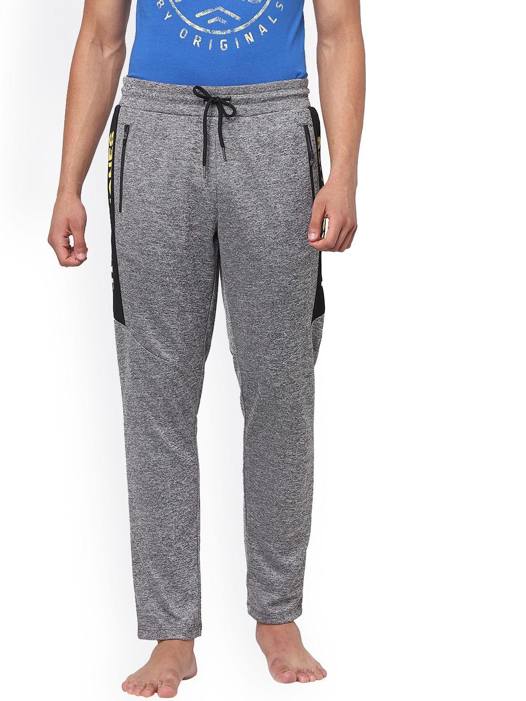 jack & jones men grey melange solid lounge pants