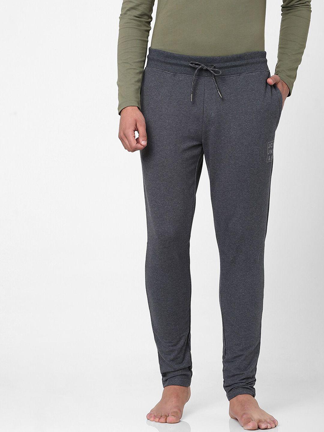 jack & jones men grey solid track pants