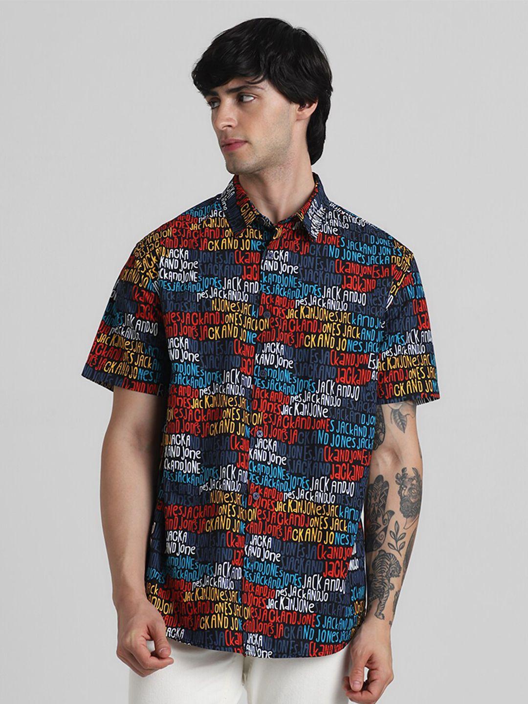 jack & jones men multicoloured floral opaque printed casual shirt