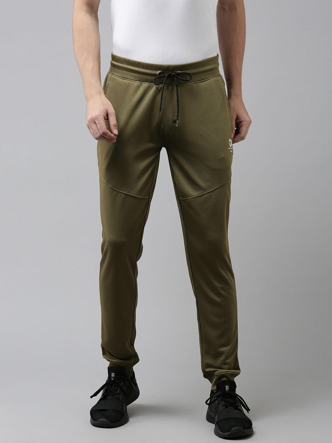 jack & jones men olive green solid joggers