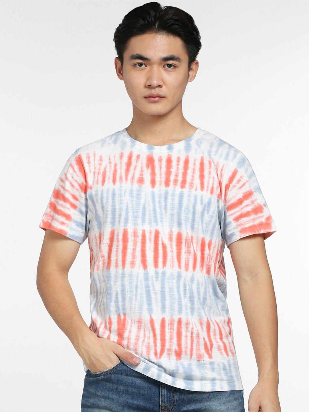 jack & jones men orange dyed t-shirt