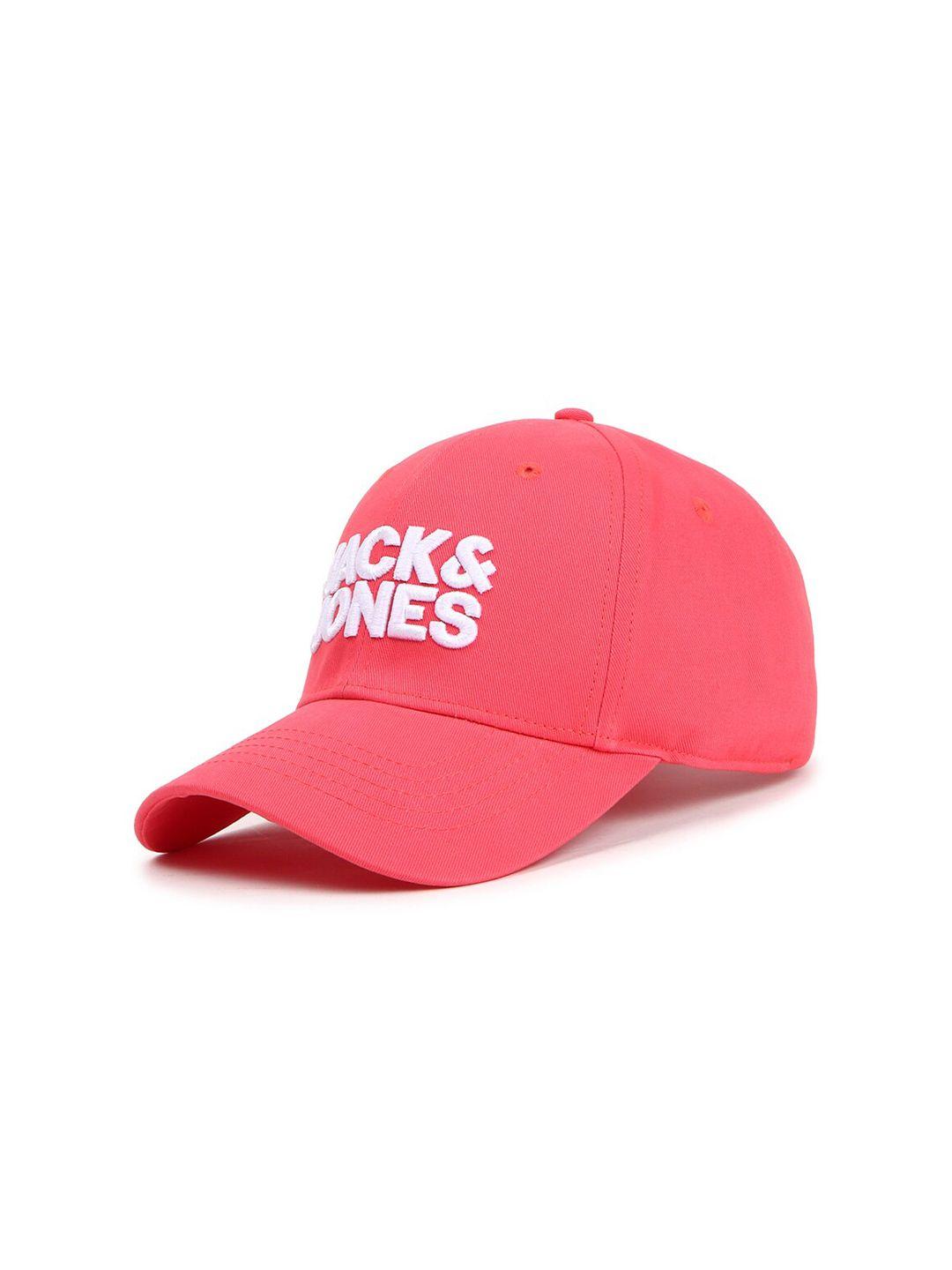 jack & jones men pink & white baseball cap