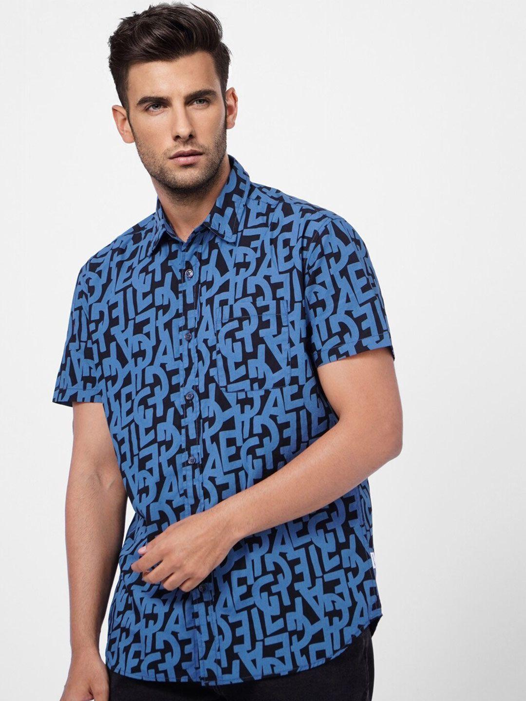 jack & jones men printed casual cotton shirt