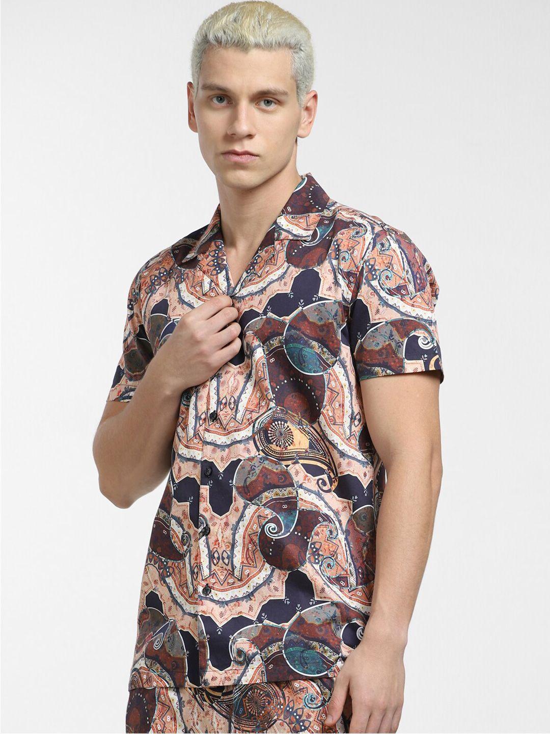 jack & jones men printed casual shirt