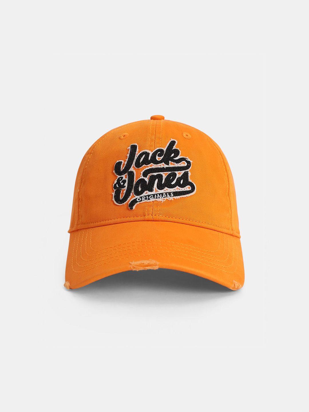 jack & jones men printed pure cotton baseball cap