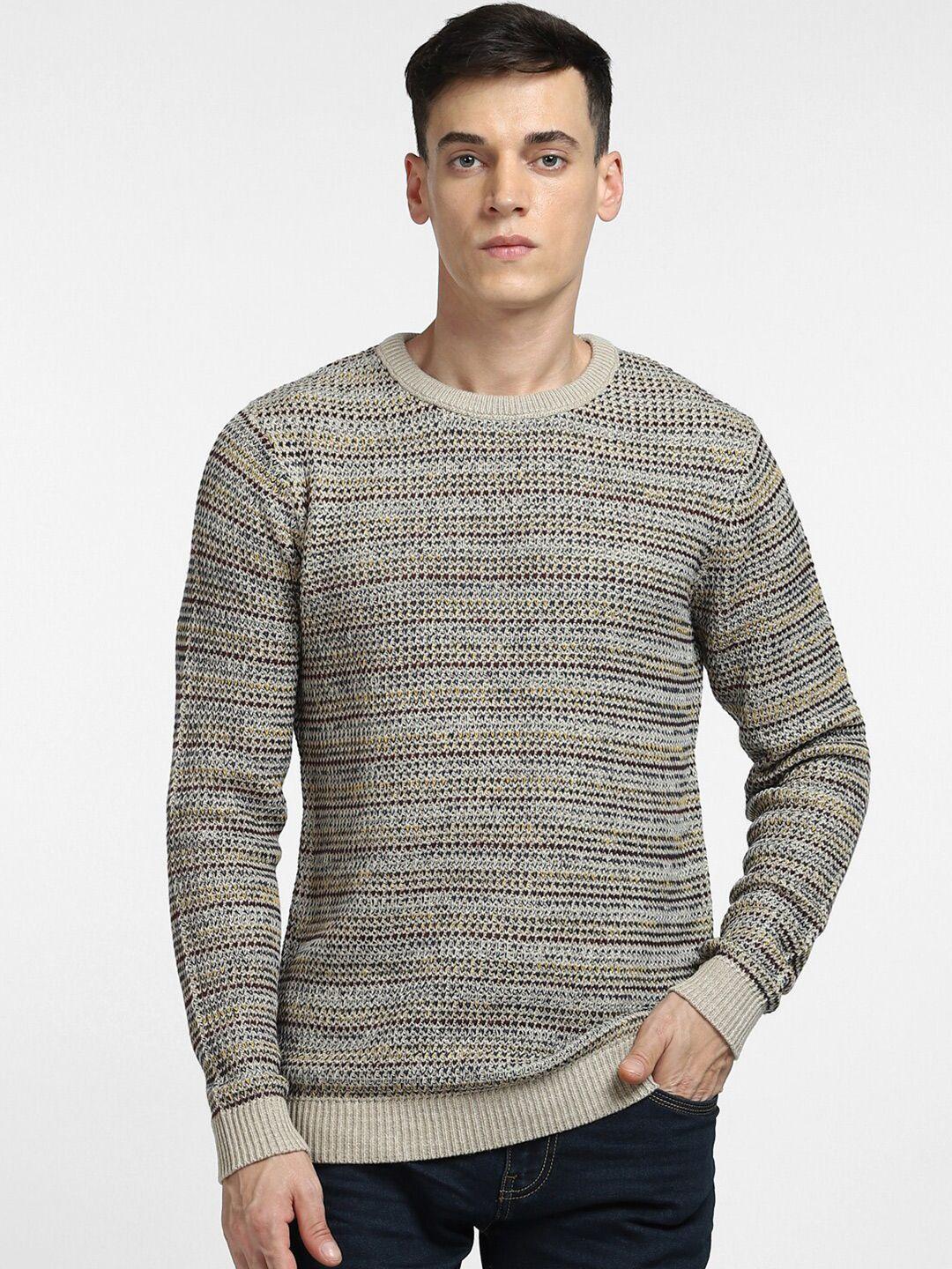 jack & jones men round neck striped pullover