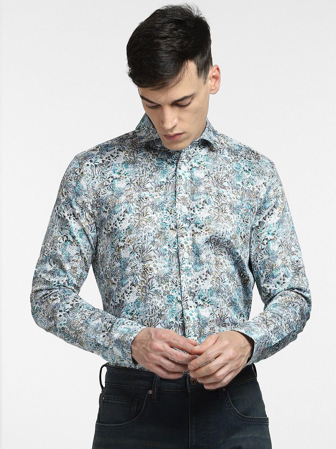 jack & jones men slim fit floral printed casual shirt