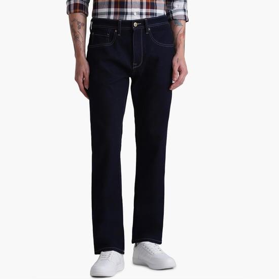 jack & jones men solid bootcut jeans