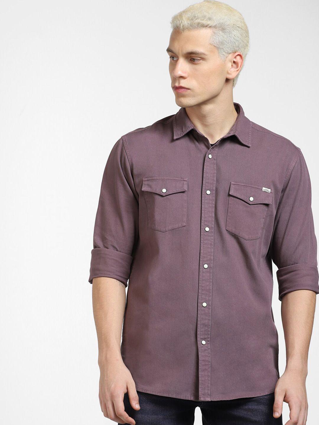 jack & jones men solid casual cotton shirt