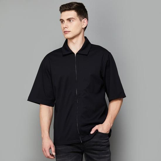 jack & jones men solid regular fit casual shirt