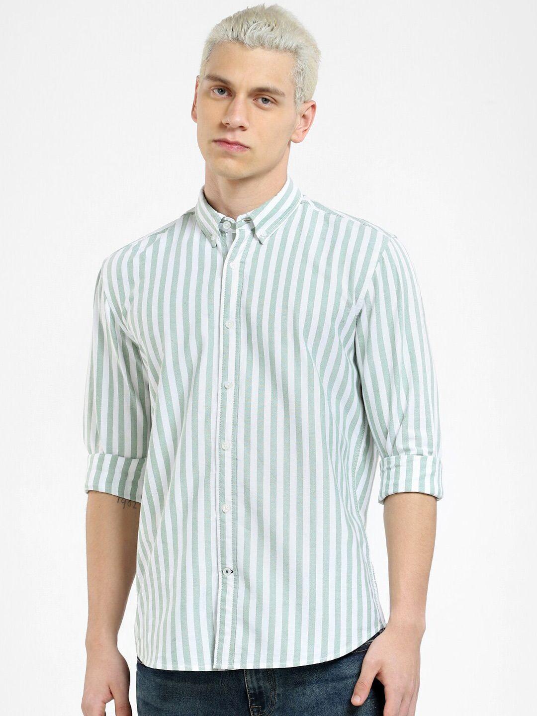 jack & jones men striped casual cotton shirt