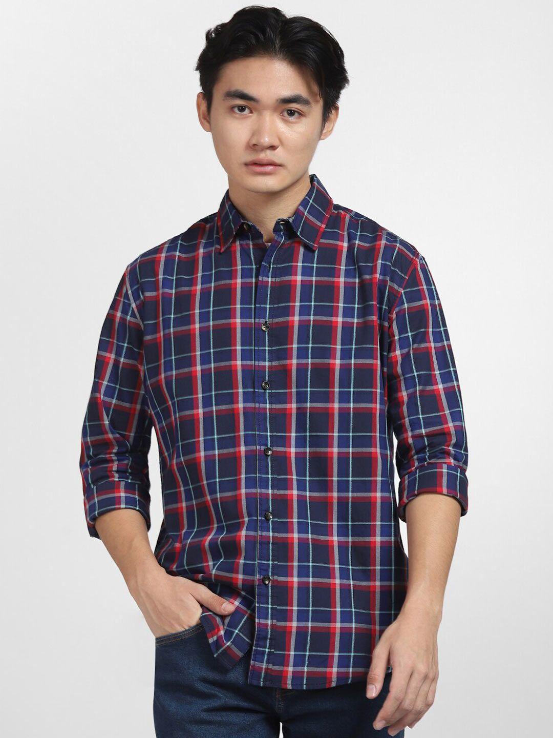 jack & jones men tartan checked casual shirt