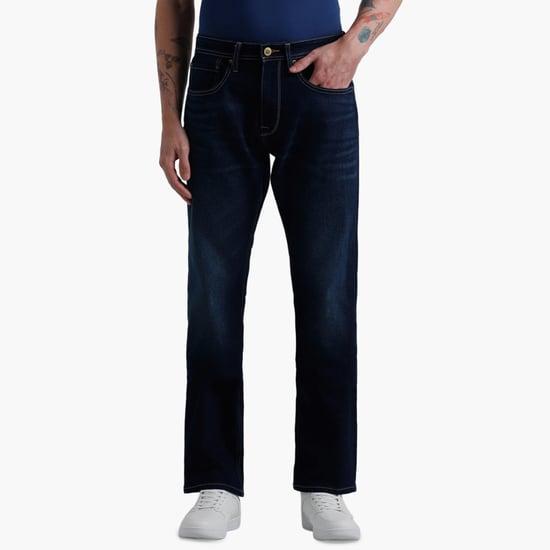 jack & jones men washed bootcut jeans