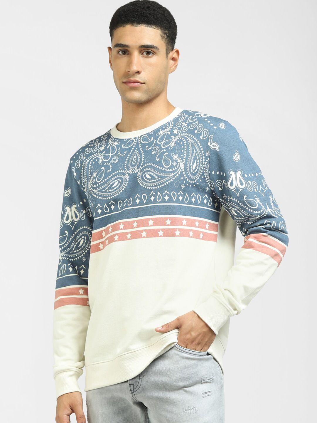 jack & jones men white printed sweatshirt