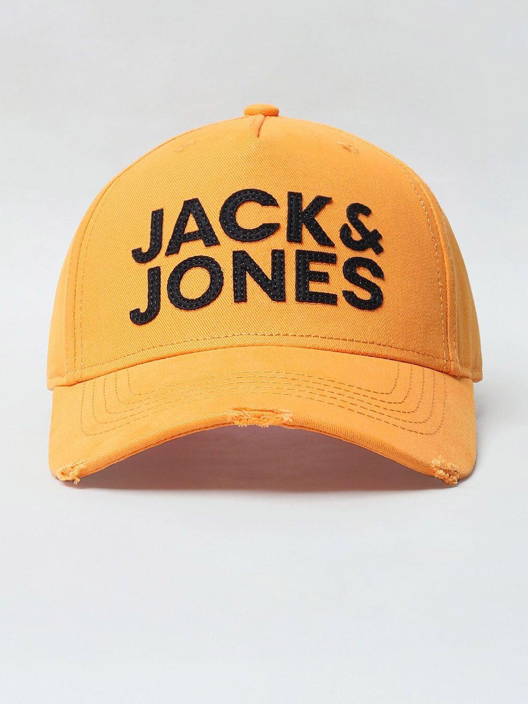 jack & jones men yellow & black printed baseball cap