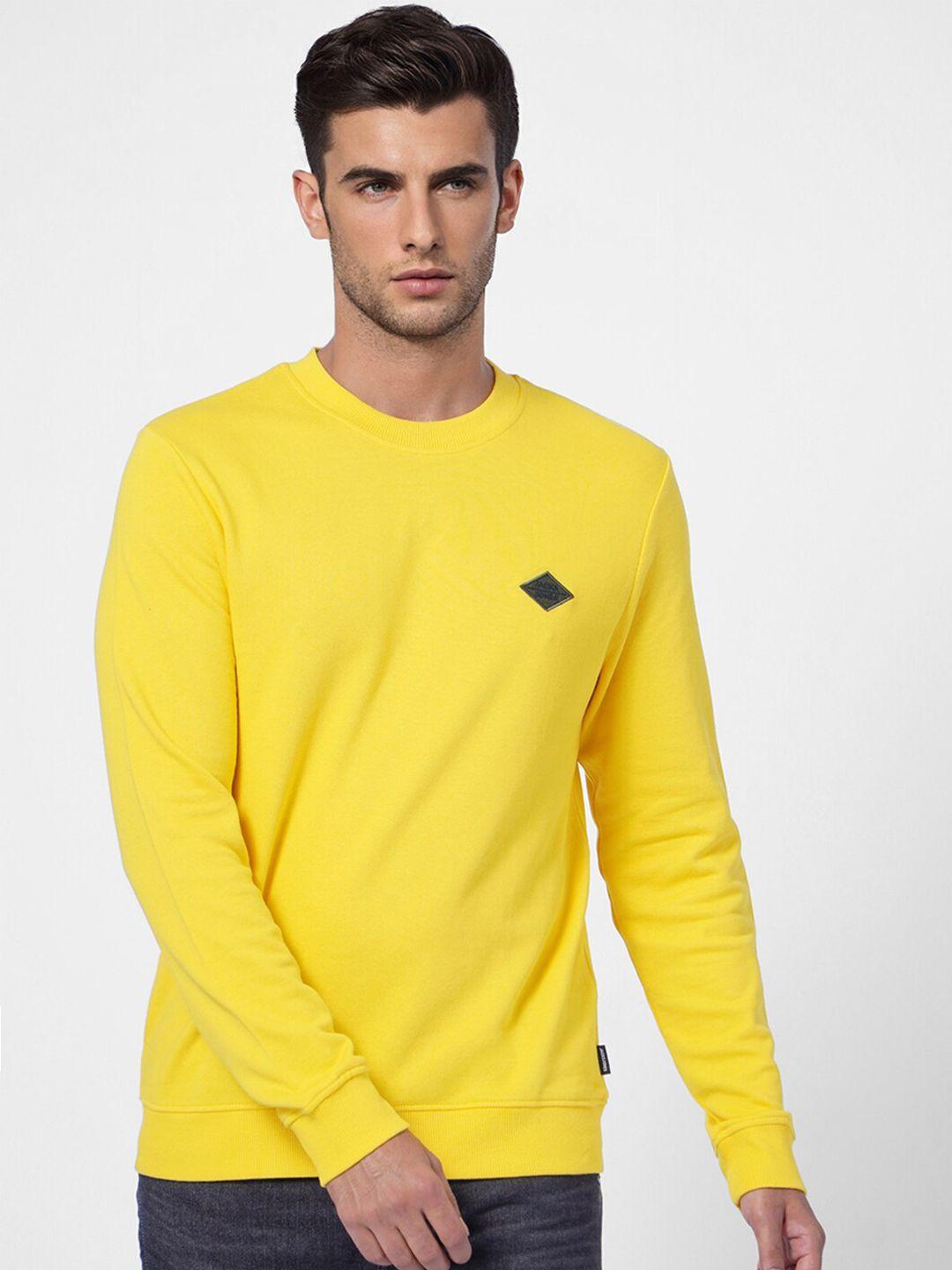 jack & jones men yellow sweatshirt