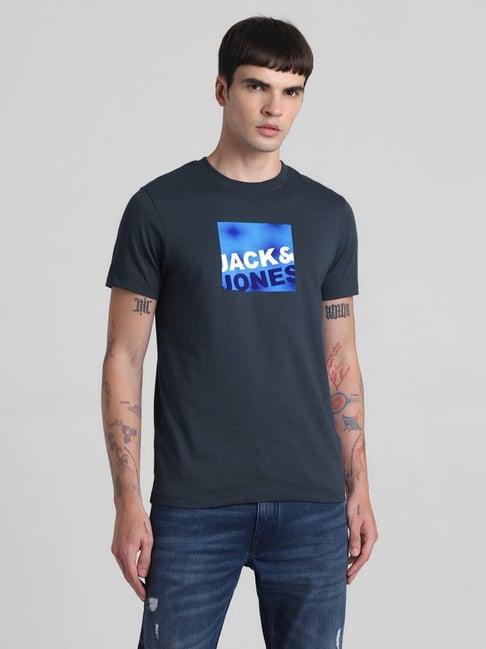 jack & jones mood indigo cotton slim fit printed t-shirt