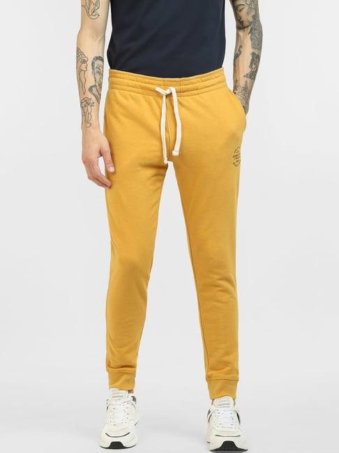 jack & jones mustard slim fit joggers