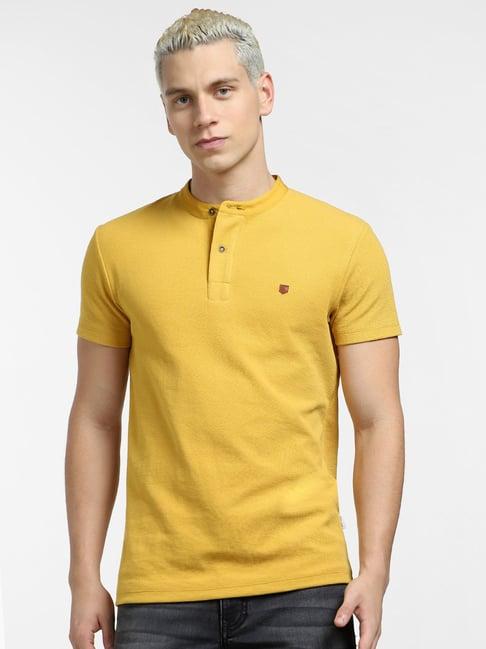 jack & jones mustard slim fit t-shirt