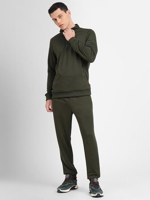 jack & jones olive slim fit tracksuit