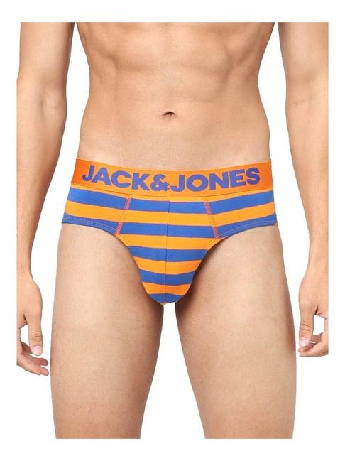 jack & jones orange & blue striped briefs