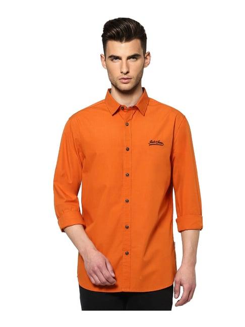 jack & jones orange slim fit shirt