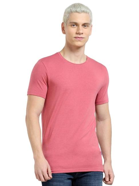 jack & jones pink slim fit t-shirt