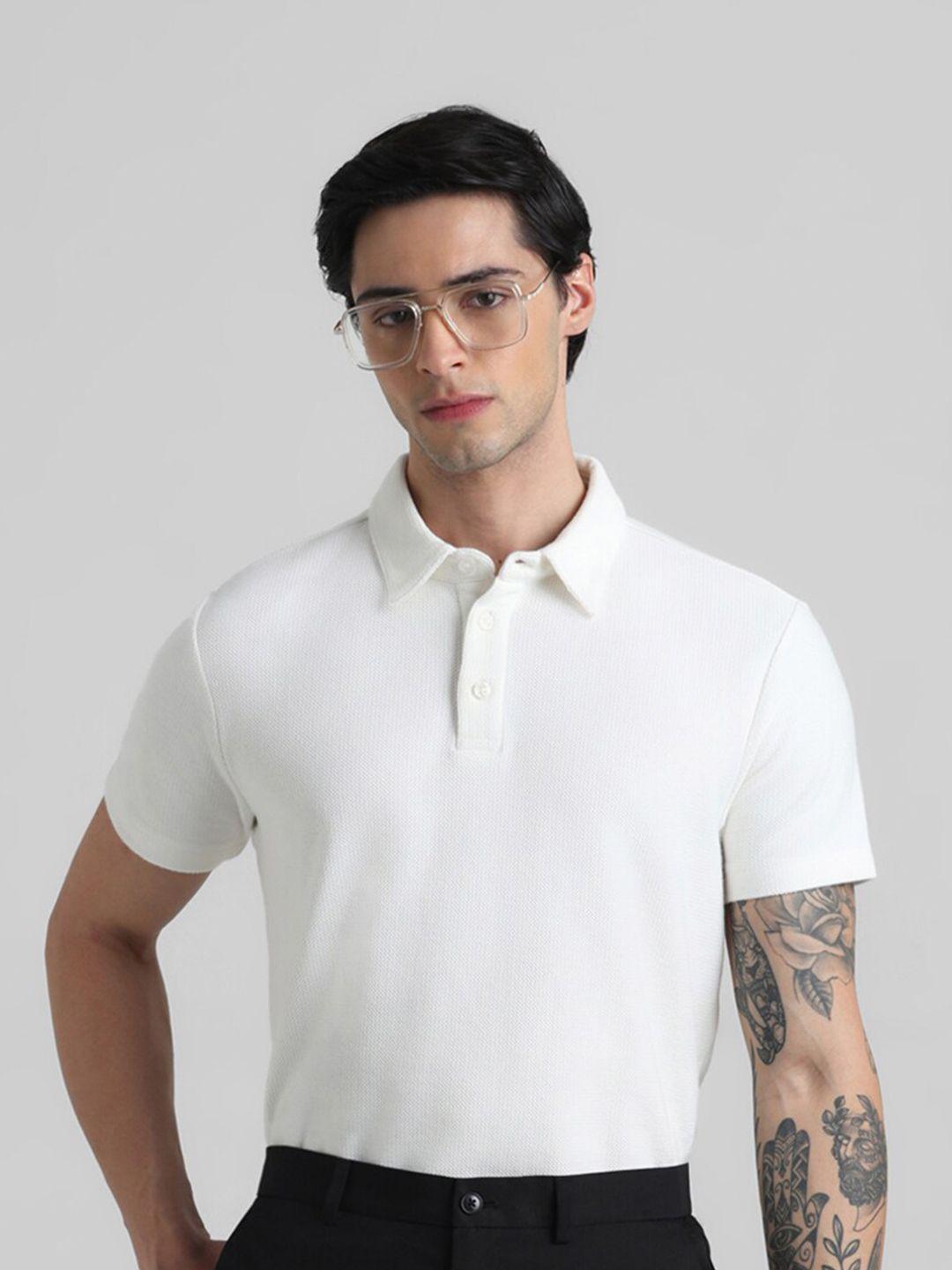 jack & jones polo collar slim fit pure cotton t-shirt