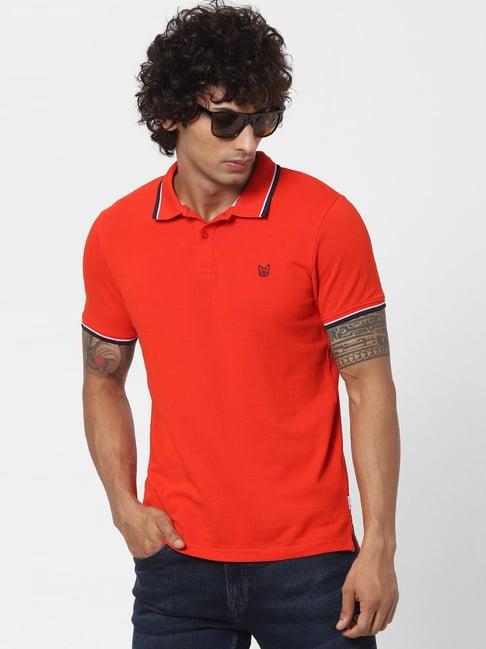 jack & jones red cotton polo t-shirt