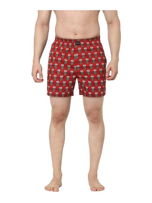 jack & jones red dahlia printed boxers