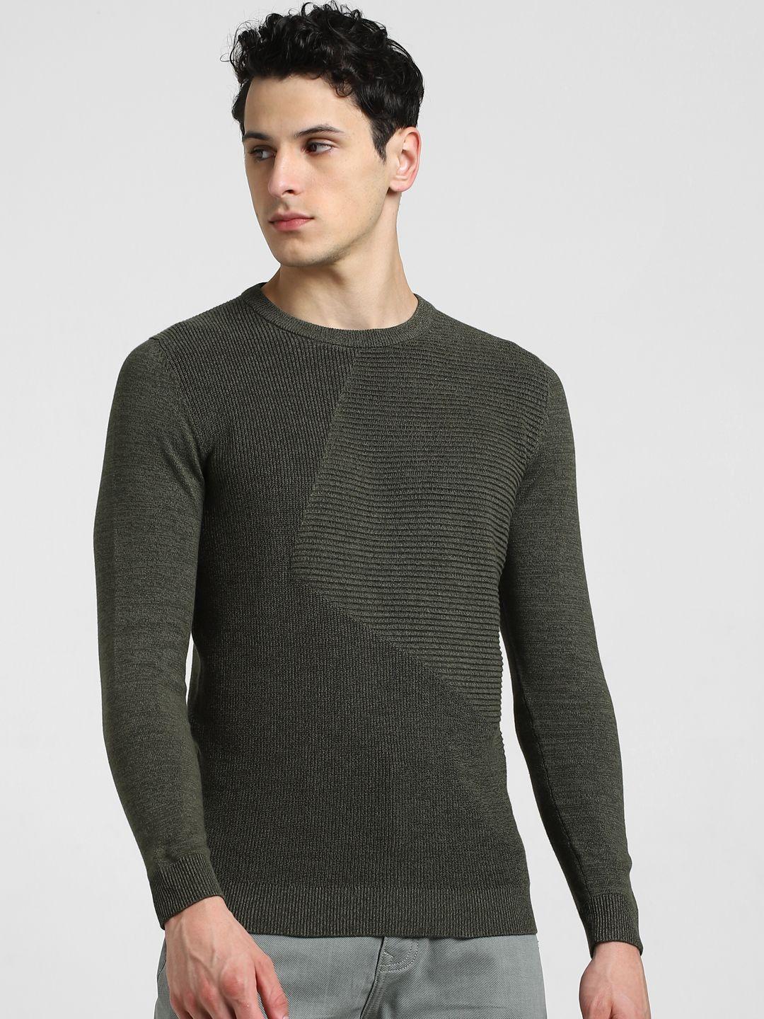 jack & jones ribbed cotton pullover sweaters