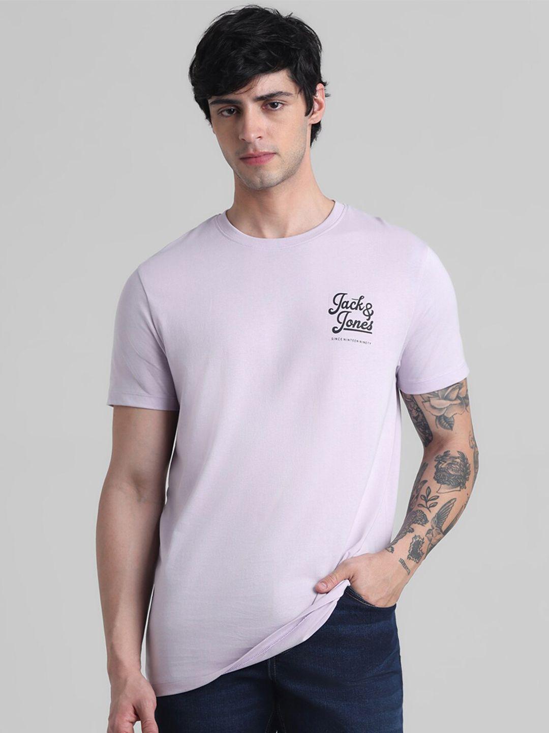 jack & jones round neck pure cotton slim fit t-shirt