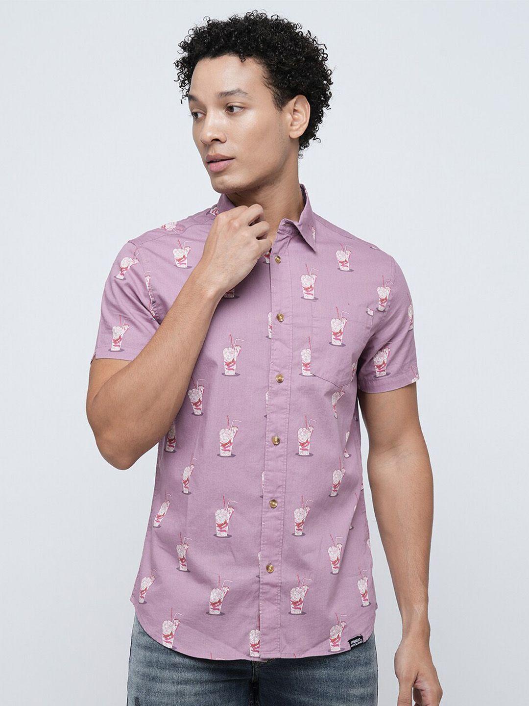 jack & jones slim fit conversational printed pure cotton casual shirt